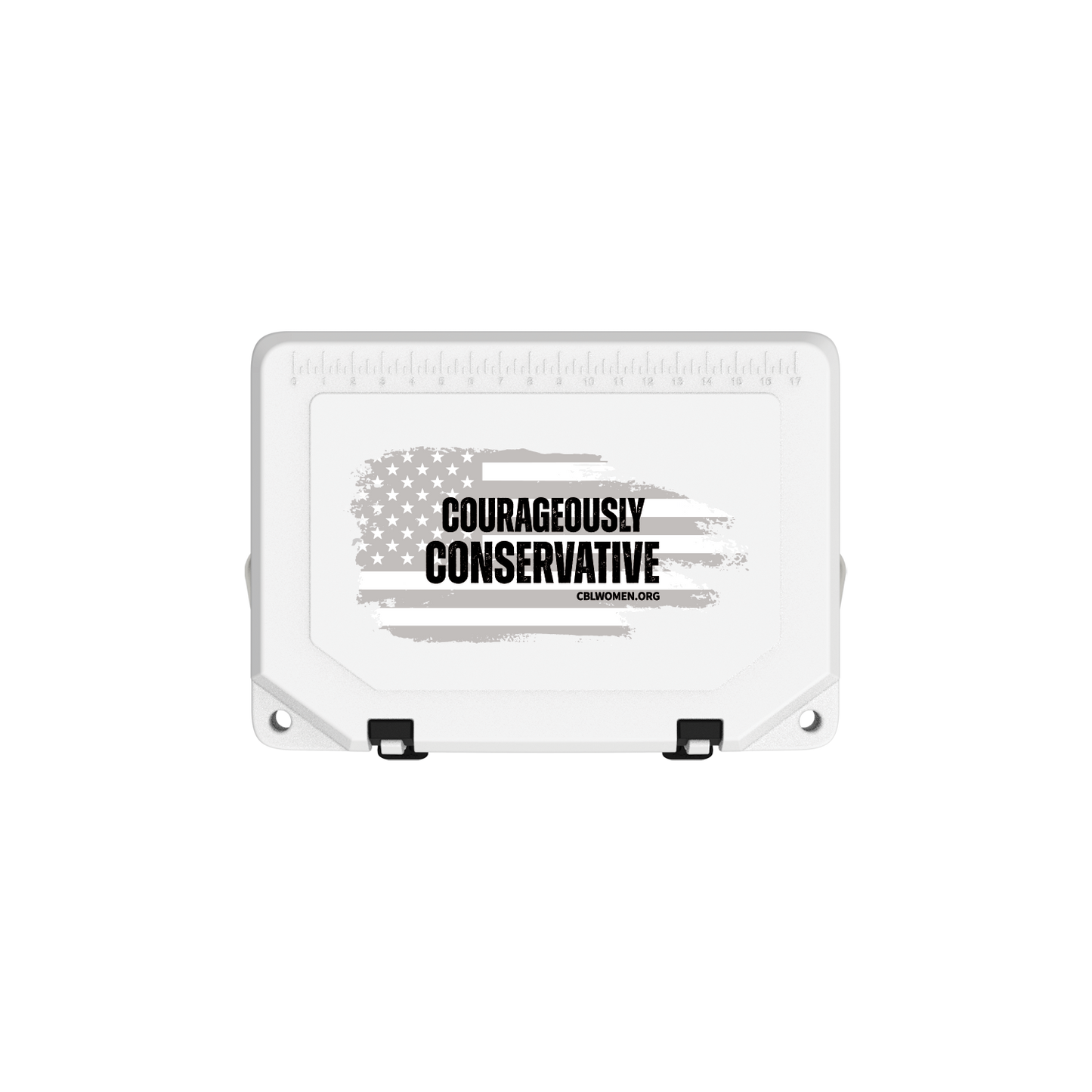 COURAGEOUSLY CONSERVATIVE FLAG - Grizzly 20 White