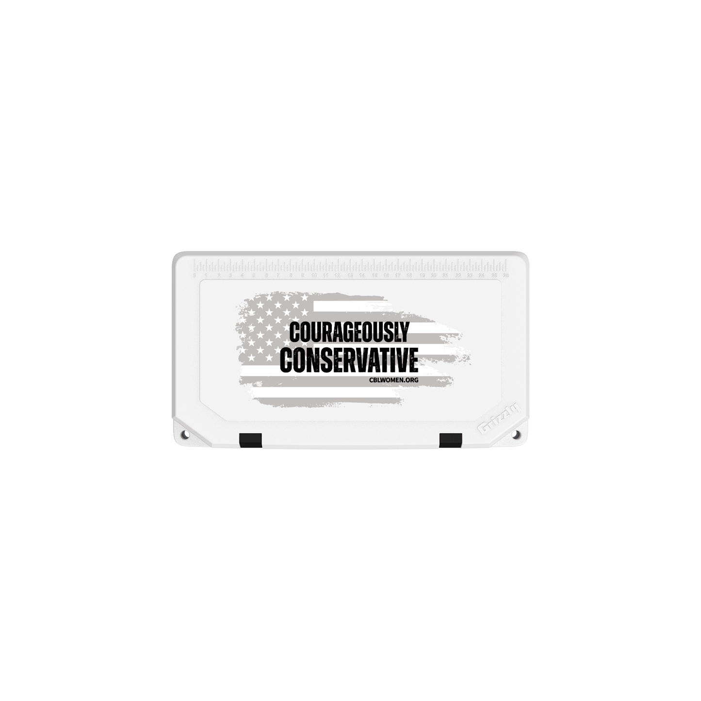 COURAGEOUSLY CONSERVATIVE FLAG - Grizzly 45 White