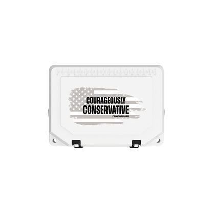 COURAGEOUSLY CONSERVATIVE FLAG - Grizzly 20 White