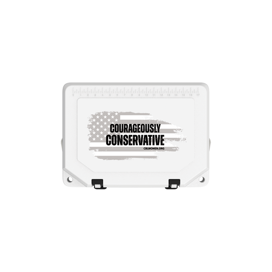 COURAGEOUSLY CONSERVATIVE FLAG - Grizzly 20 White