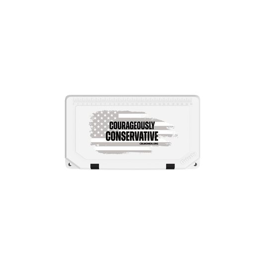 COURAGEOUSLY CONSERVATIVE FLAG - Grizzly 45 White